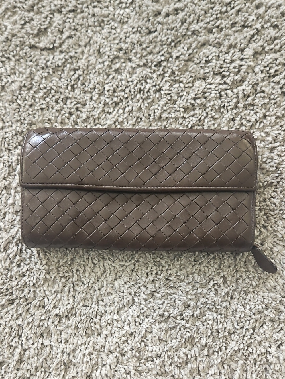 Bottega Veneta Intricatto Brown Leather Wallet -